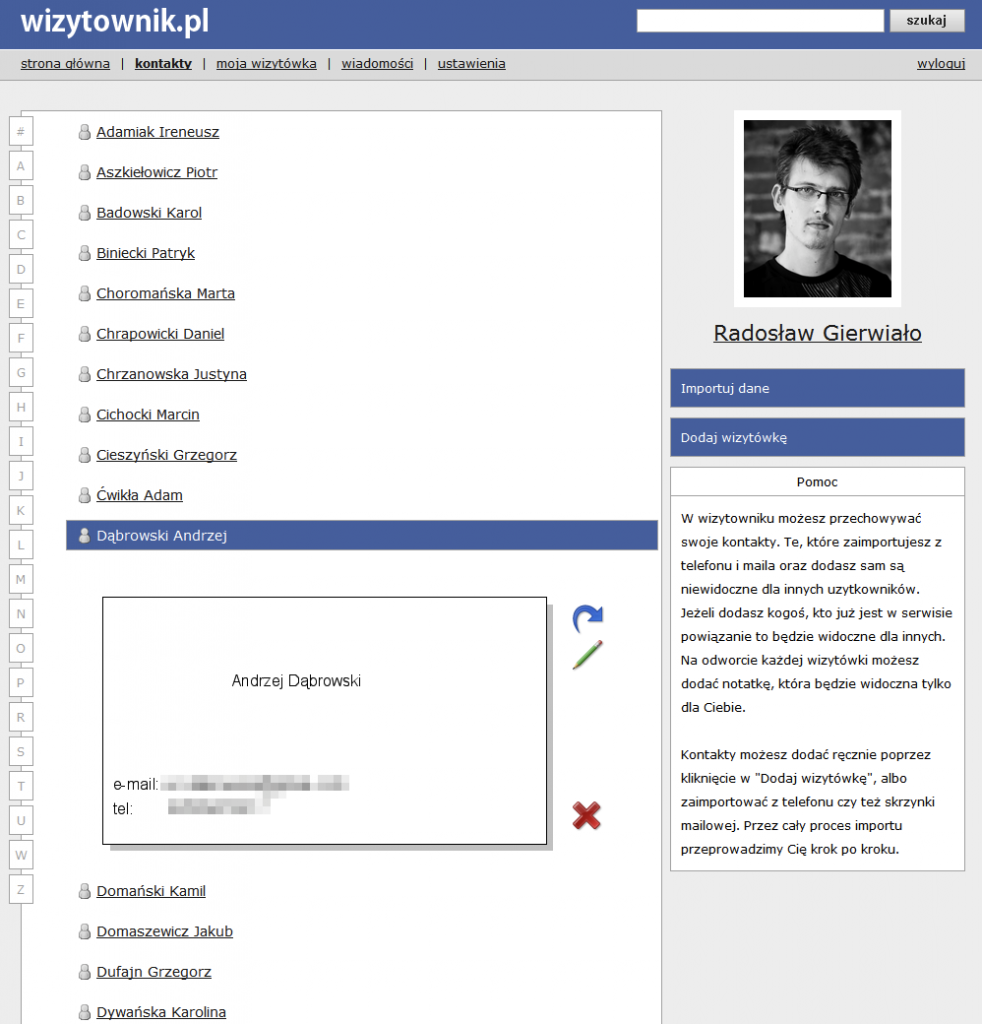 wizytownik2 Wizytówki pod kontrolą 4