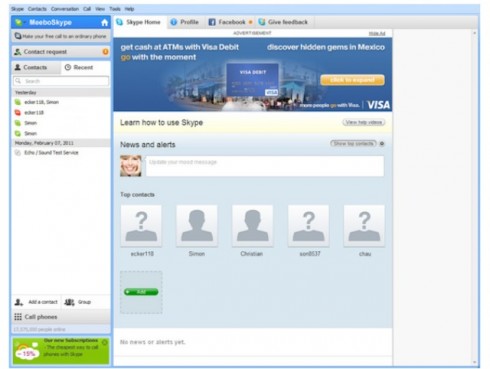 Skype: wyniki finansowe i reklamy w aplikacji 3