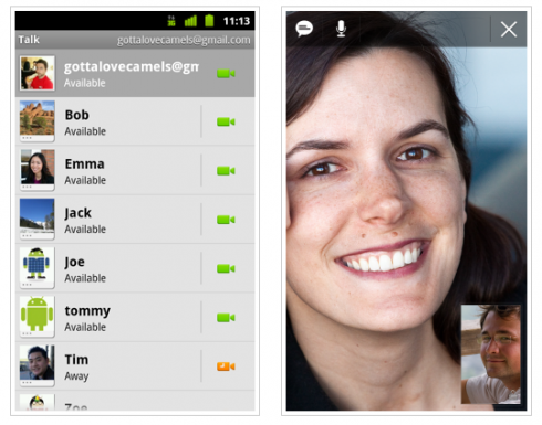 Wideo rozmowy dla użytkowników Androida 3