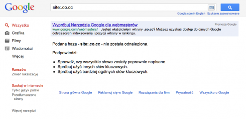 Google usuwa 11 mln domen z .CO.CC z wyszukiwarki 3