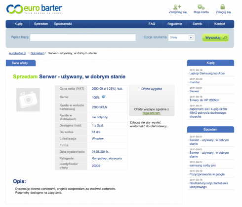 Eurobarter.pl - handel z wewnętrzną walutą 3