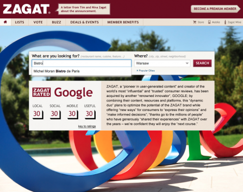 Google przejmuje Zagat by wzmocnić ofertę lokalną 3