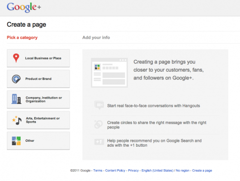 Strony firmowe już w Google+ 3
