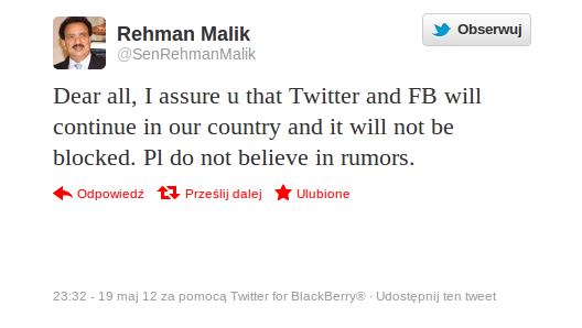 Twitter: 8-godzinna blokada w Pakistanie 3