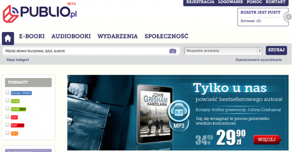 Wystartował Publio.pl – nowy sklep z ebookami od Agory 3