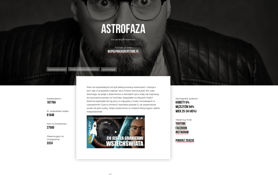 LifeTube udostępnia bazę twórców YouTube 3