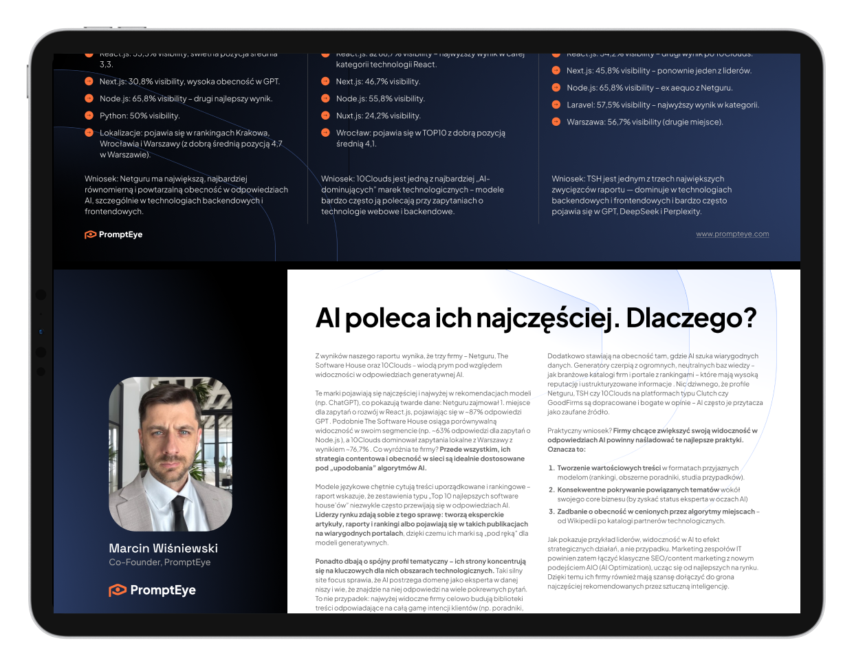 Raport PromptEye: Cyfrowa selekcja 2026. Wnioski dot. widoczności polskich Software House w erze AI 7