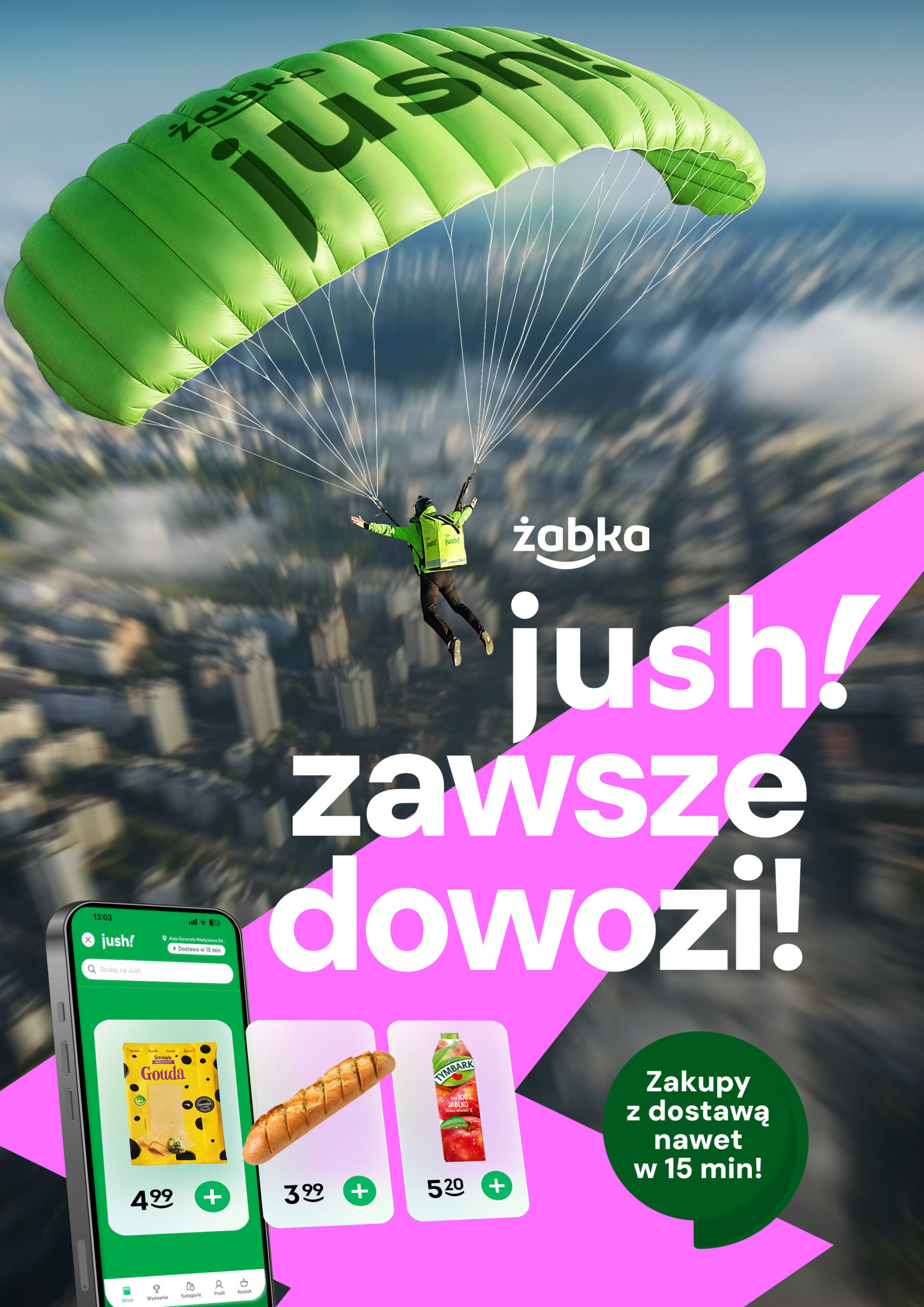 Rynek q-commerce: Żabka Jush promuje szybkie dostawy 3
