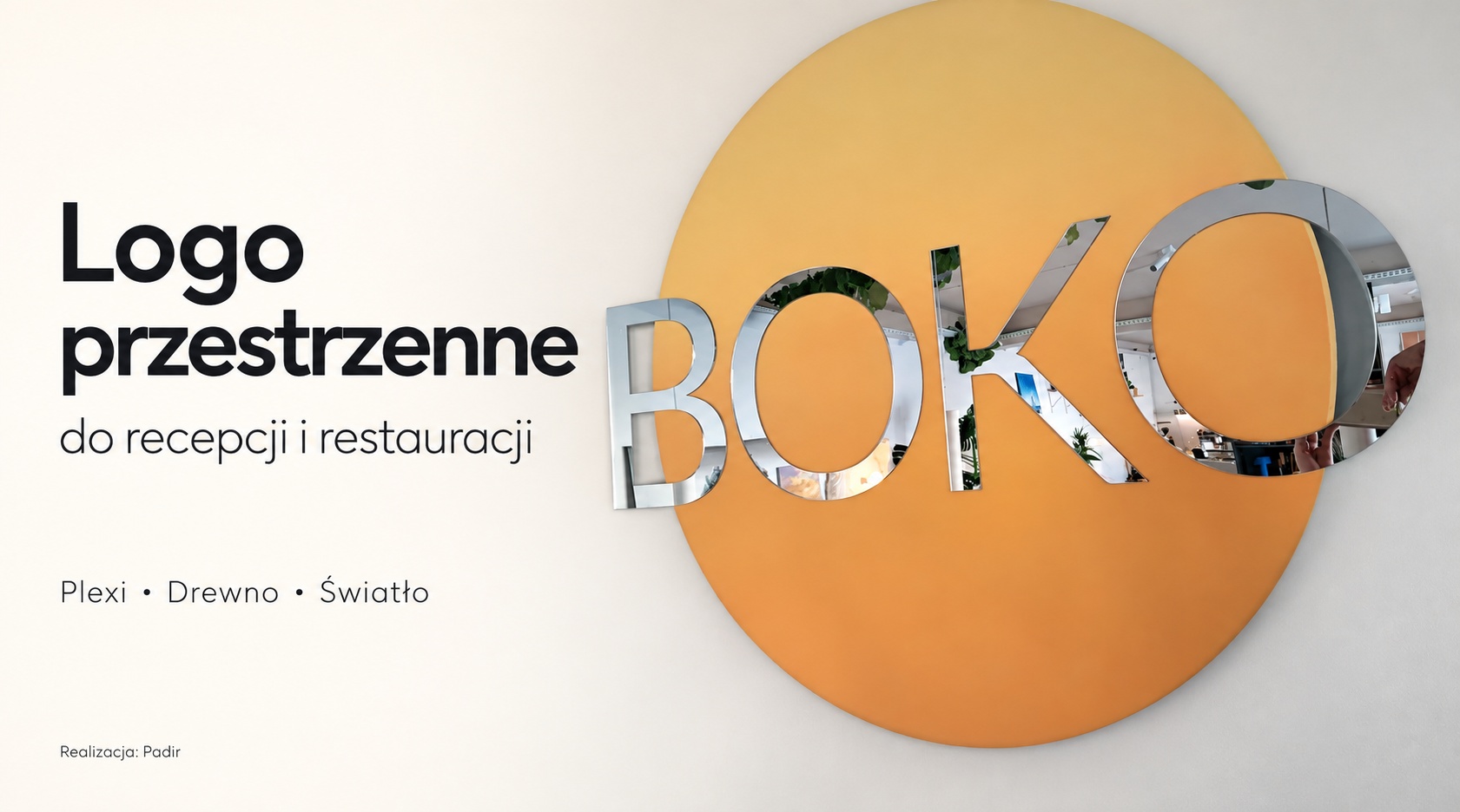Logo przestrzenne do recepcji lub restauracji 3